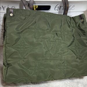 Louis Vuitton Olive Green Quilted Tote